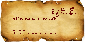 Öhlbaum Euniké névjegykártya